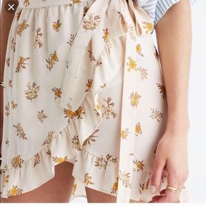 Madewell ruffled tie front skater skirt